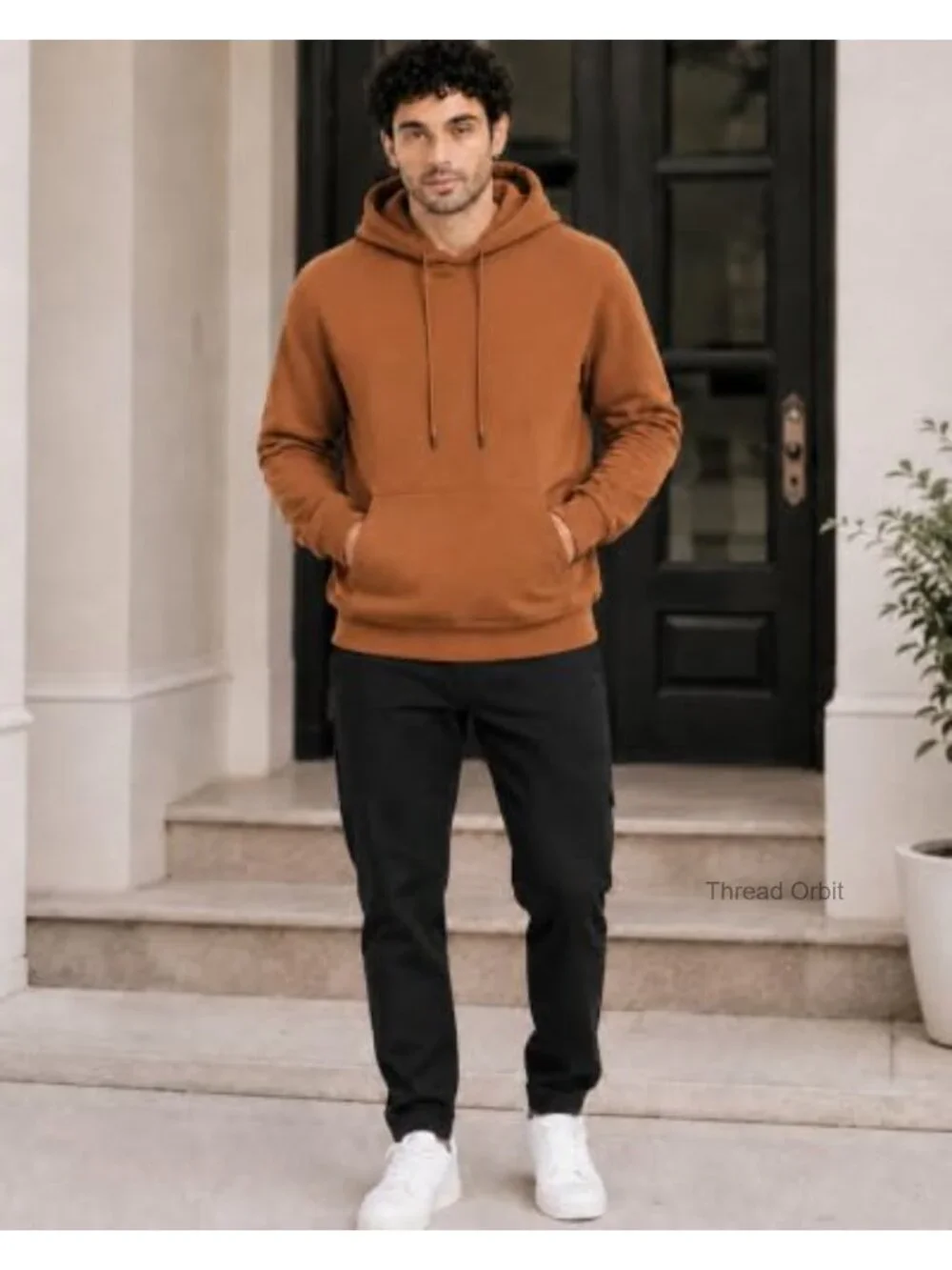 Fleece Hoodie Pullover Long Sleeve Hooded Sweatshirt Drawstring Casual Workout